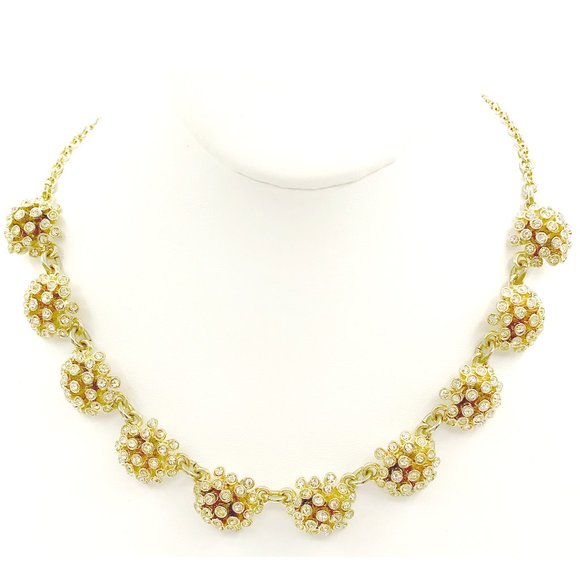 Vintage Ann Taylor Rhinestone Flower Necklace - Picture 8 of 10